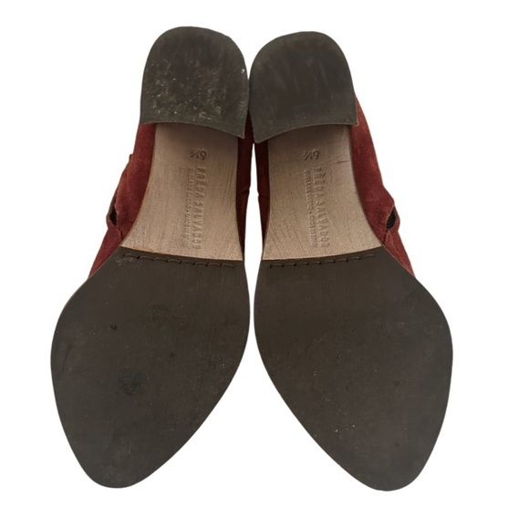 Freda Salvador Luck Suede Block Ankle Heel Boots, Brick Red, Size 6.5 - Picture 11 of 16